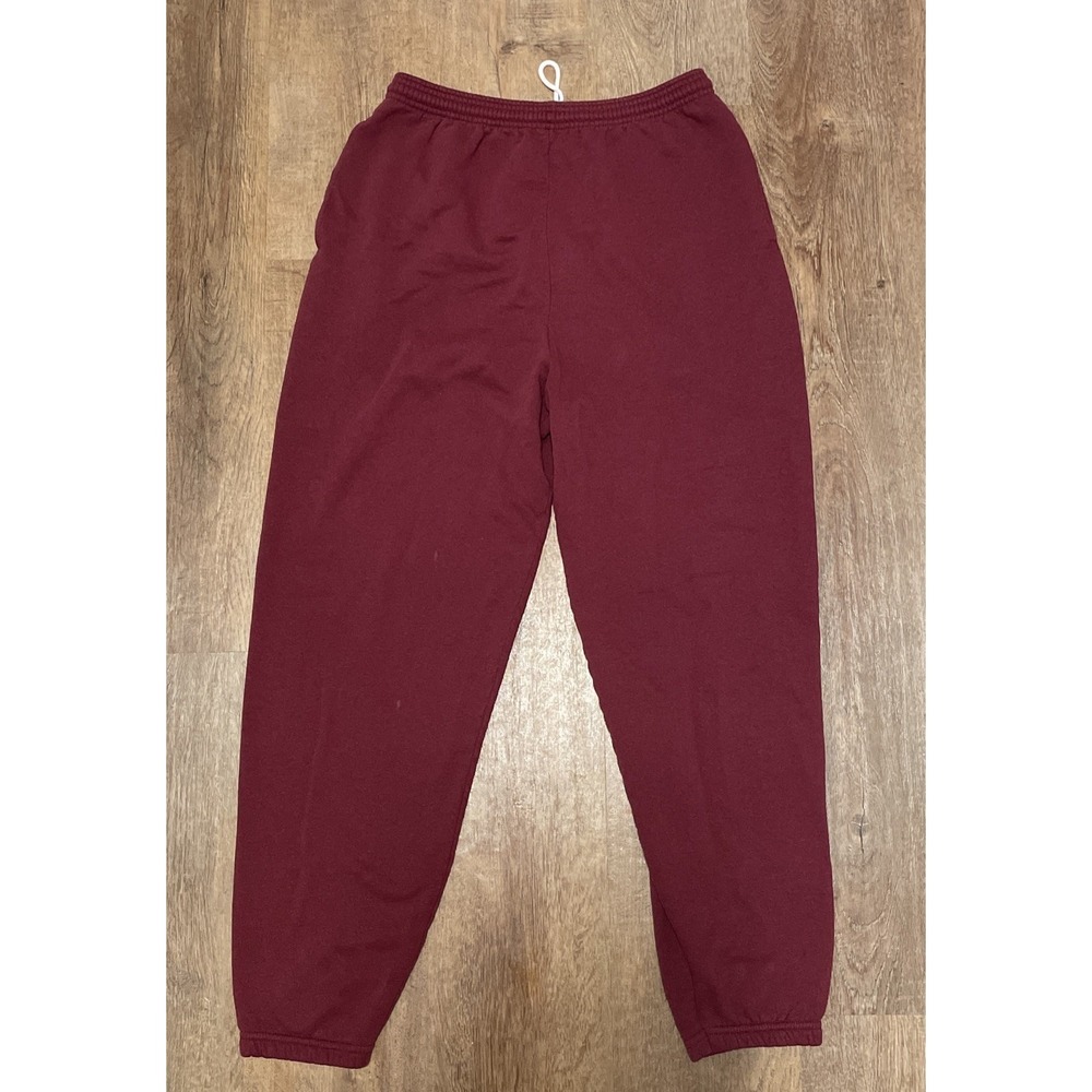 Vintage 90s Hanes Baggy Maroon Drawstring Sweatpants Joggers Size M Made in USA